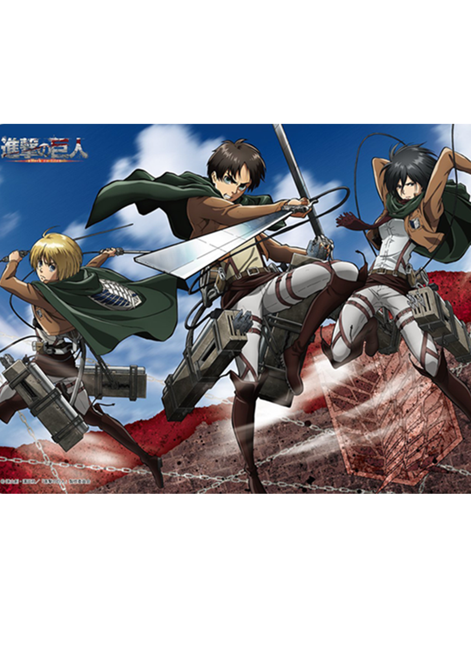 Attack on Titan Eren/Mikasa/Armin Rubber Play Mat