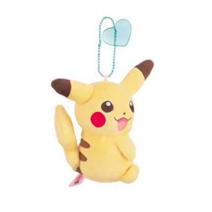 Pokemon I Love Pikachu 3" Blue Heart Charm Plush Ball-Chain Key Chain