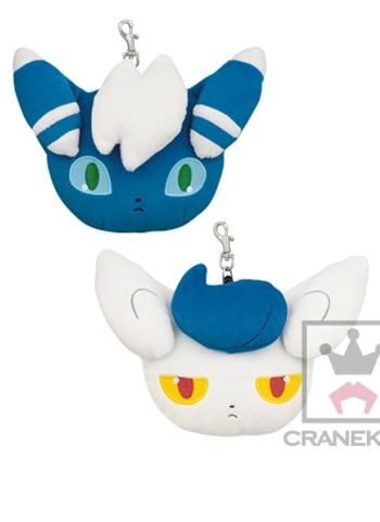 Pokemon Meowstic Male / Female 4" Character Retractable Reel Plush Pass Case Pouch