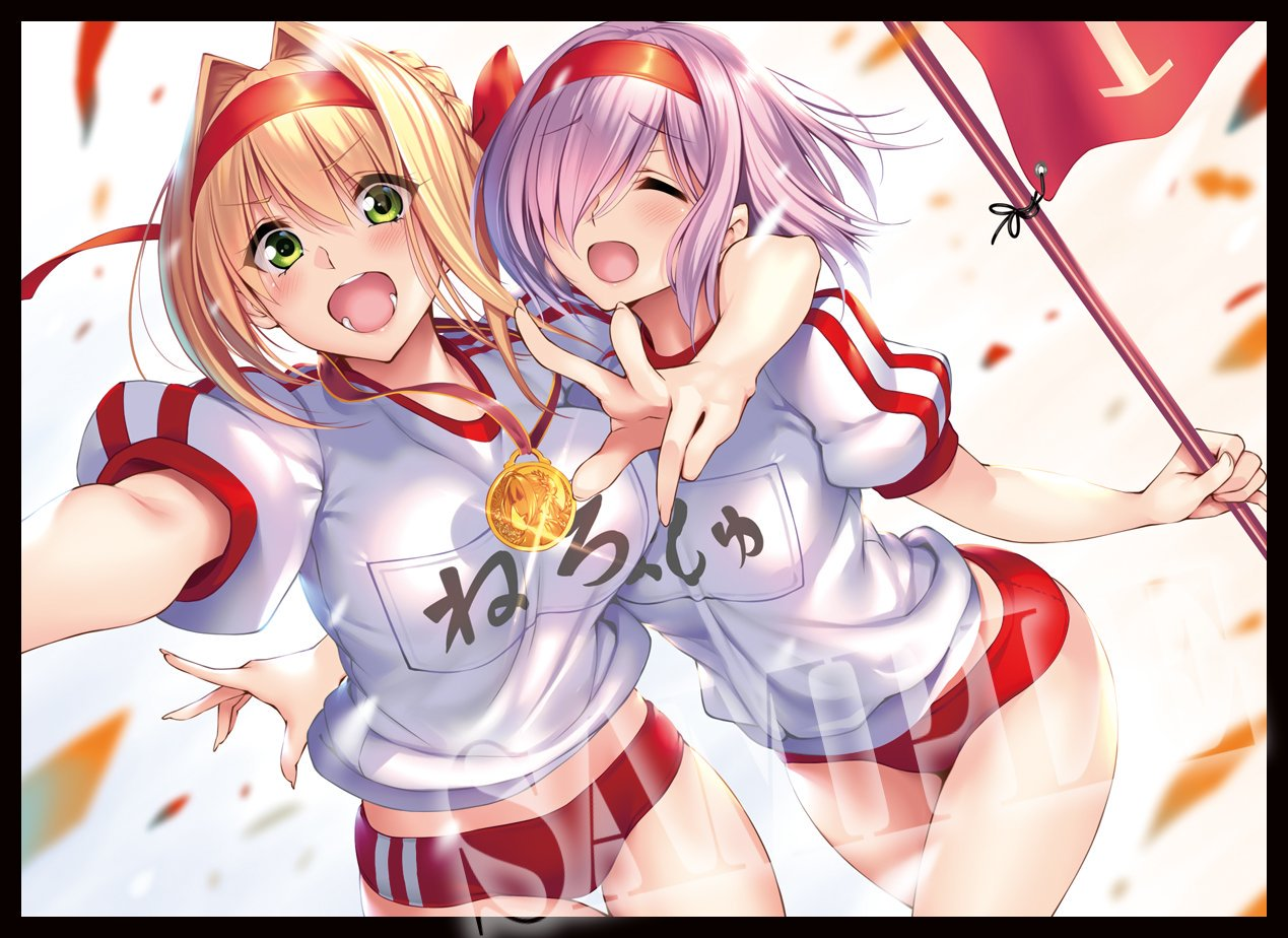 (Comiket C94) Fate Red Saber Nero & Shielder Mash Doujin Character Sleeves